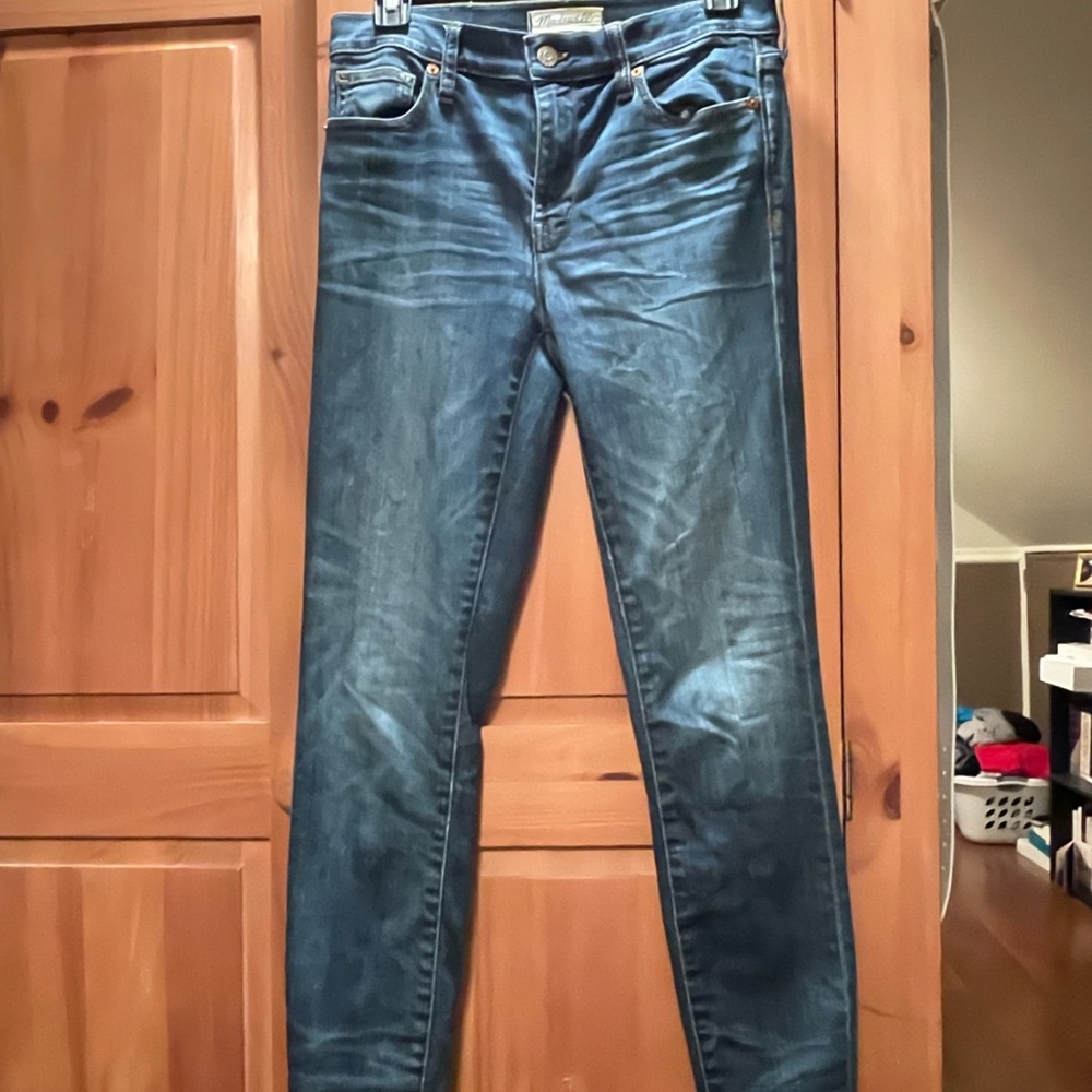 Madewell High Riser Skinny Jeans Blue Size 27 Stretch Cotton Blend Denim
